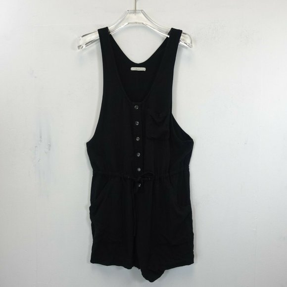 Black Romper Womens XS ELLIOT Sleeveless Pull‎ Belt Button down Casual Relaxed - Picture 1 of 12